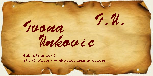 Ivona Unković vizit kartica